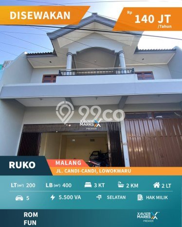 Ruko Disewakan Cepat di Lowokwaru Malang LB 400m2 Ruko Disewakan Cepat di Lowokwaru Malang LB 400m2