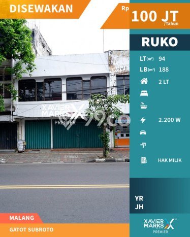 Ruko Disewakan di Kawasan Ramai Klojen, Malang Ruko Disewakan di Kawasan Ramai Klojen, Malang