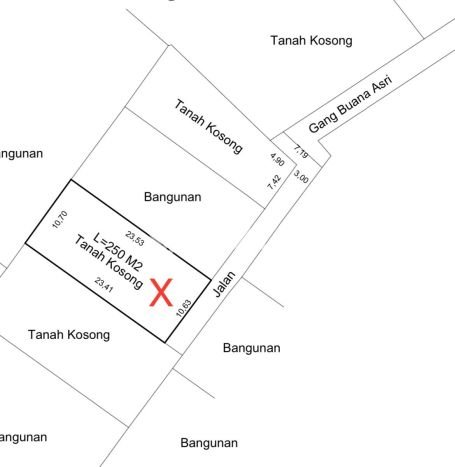Kavling Tanah untuk Dijual di Sanur, Denpasar, Luas 250m2 Kavling Tanah untuk Dijual di Sanur, Denpasar, Luas 250m2