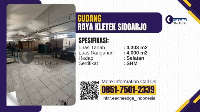 Unit Gudang Disewa Lokasi Taman, Sidoarjo Spesifikasi Luas Bangunan 4000m2 Unit Gudang Disewa Lokasi Taman, Sidoarjo Spesifikasi Luas Bangunan 4000m2
