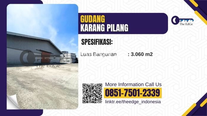 Unit Gudang Tersedia di Karangpilang Spesifikasi LB 3060m2 Unit Gudang Tersedia di Karangpilang Spesifikasi LB 3060m2