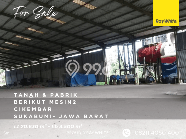 Pabrik Dijual di Kawasan Cikembar, Sukabumi Harga Kompetitif Pabrik Dijual di Kawasan Cikembar, Sukabumi Harga Kompetitif