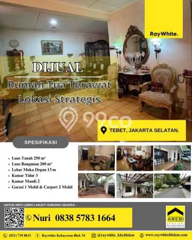 Hunian Eksklusif Siap Huni LT 250m2 di Tebet, Jakarta Selatan Hunian Eksklusif Siap Huni LT 250m2 di Tebet, Jakarta Selatan
