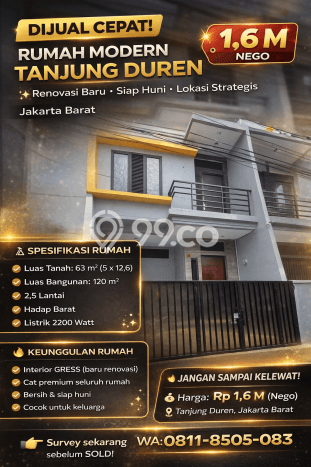 Dijual Hunian Rumah Terawat 4 KT di Tanjung Duren, Jakarta Barat Dijual Hunian Rumah Terawat 4 KT di Tanjung Duren, Jakarta Barat