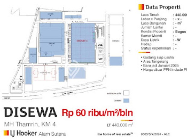 AREA KOMERSIAL! Gudang For Rent di , Luas 1e+07m2m², Jalan Utama AREA KOMERSIAL! Gudang For Rent di , Luas 1e+07m2m², Jalan Utama