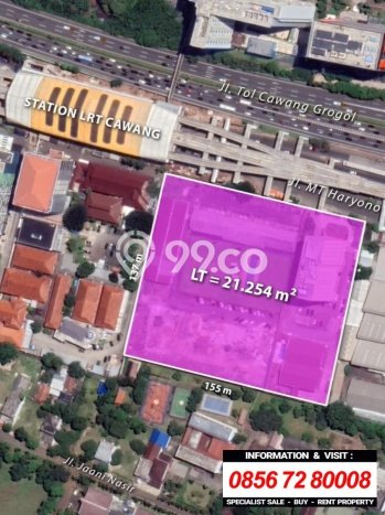 Tanah Kavling Dijual di Cawang, Jakarta Timur dengan Luas Tanah 21254m2 Tanah Kavling Dijual di Cawang, Jakarta Timur dengan Luas Tanah 21254m2