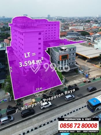 Hotel Area Komersial Kawasan Mampang Prapatan, Luas 17333m2m², Mainroad Hotel Area Komersial Kawasan Mampang Prapatan, Luas 17333m2m², Mainroad