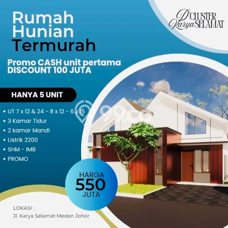 Jual Rumah Bagus Siap Huni LB 60m2 di Medan Johor, Medan Jual Rumah Bagus Siap Huni LB 60m2 di Medan Johor, Medan