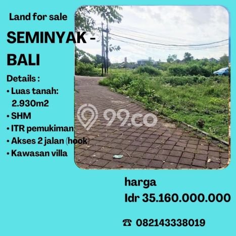 Lahan Dijual Lokasi Strategis di Badung dengan Luas 2930m2 Lahan Dijual Lokasi Strategis di Badung dengan Luas 2930m2