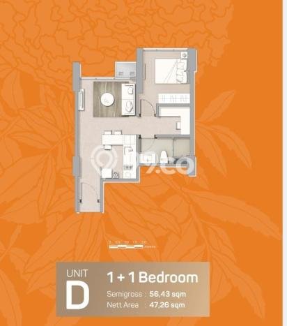 Siap Huni Apartemen di Tangerang 2 Kamar & 1 Kamar Mandi, Luas 56m2 Siap Huni Apartemen di Tangerang 2 Kamar & 1 Kamar Mandi, Luas 56m2