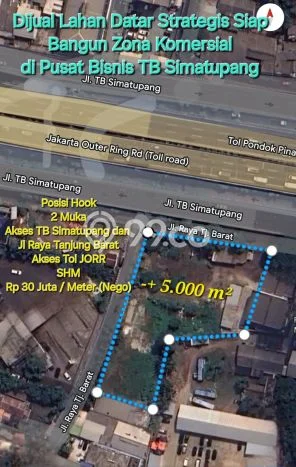 Tanah di Jagakarsa, Jakarta Selatan Luas 5000m2 Dijual Segera Tanah di Jagakarsa, Jakarta Selatan Luas 5000m2 Dijual Segera