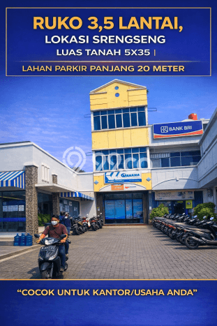 Ruko Dijual di Jakarta Barat LT 175m2 & LB 190m2 Lokasi Terbaik! Ruko Dijual di Jakarta Barat LT 175m2 & LB 190m2 Lokasi Terbaik!