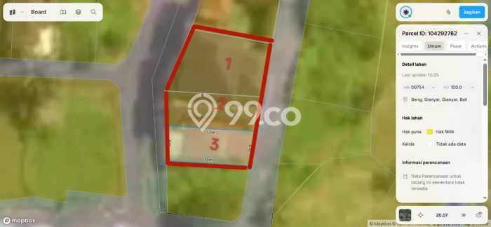 Lahan Dijual Lokasi Strategis di Gianyar dengan Luas 489m2 Lahan Dijual Lokasi Strategis di Gianyar dengan Luas 489m2