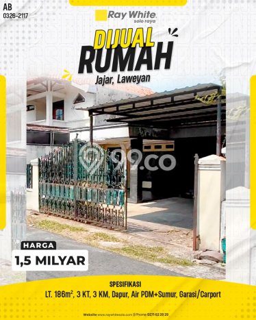 Jual Rumah Bagus Siap Huni LB 186m2 di Laweyan, Surakarta Jual Rumah Bagus Siap Huni LB 186m2 di Laweyan, Surakarta