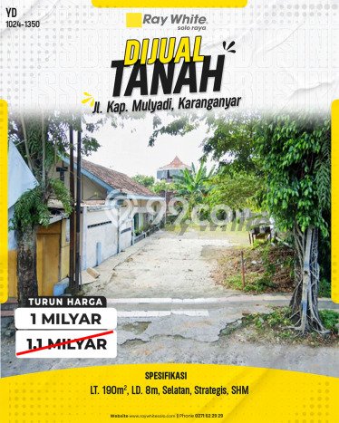 Tanah Dijual Lokasi Karanganyar, Karanganyar Luas 190m2 Legalitas Aman Tanah Dijual Lokasi Karanganyar, Karanganyar Luas 190m2 Legalitas Aman