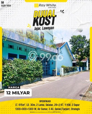 Investasi Kost di Laweyan Spesifikasi 30 KT & 11 KM Investasi Kost di Laweyan Spesifikasi 30 KT & 11 KM