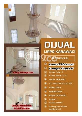 For Sale! Luxury House LT 288m2 Desain Modern di Lippo Karawaci For Sale! Luxury House LT 288m2 Desain Modern di Lippo Karawaci