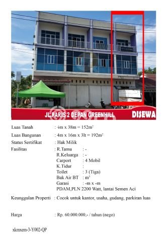 LOKASI BISNIS! Ruko Disewakan Kawasan Pontianak Tenggara, Luas 192m², Jalan Utama LOKASI BISNIS! Ruko Disewakan Kawasan Pontianak Tenggara, Luas 192m², Jalan Utama