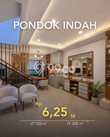 For Sale! Luxury House LT 122m2 Desain Modern di Pondok Indah For Sale! Luxury House LT 122m2 Desain Modern di Pondok Indah