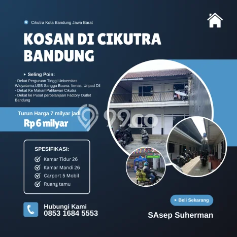 Unit Kost Dijual di Bandung Spesifikasi 26 Kamar Tidur dan Kawasan Strategis Unit Kost Dijual di Bandung Spesifikasi 26 Kamar Tidur dan Kawasan Strategis