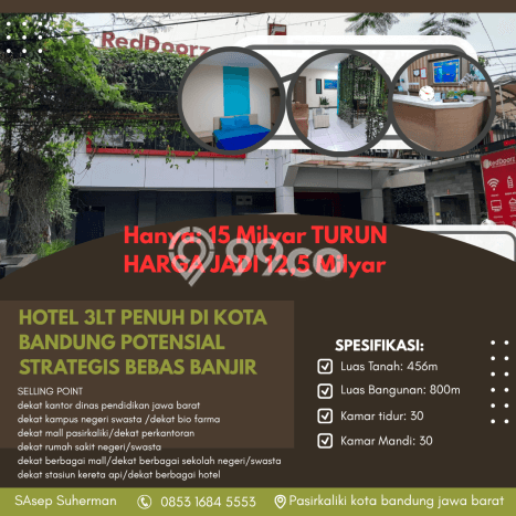 LOKASI PREMIUM! Hotel di Cicendo, Luas 800m2m², Jalan Utama, Kawasan Komersial LOKASI PREMIUM! Hotel di Cicendo, Luas 800m2m², Jalan Utama, Kawasan Komersial