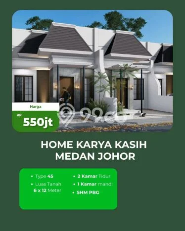 Rumah Modern Minimalis 2 KT Bisa Langsung Pindah di Medan Johor Rumah Modern Minimalis 2 KT Bisa Langsung Pindah di Medan Johor