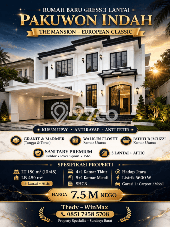 Jual Rumah Mewah Megah Dengan View Cantik di Pakuwon Indah, Surabaya Jual Rumah Mewah Megah Dengan View Cantik di Pakuwon Indah, Surabaya
