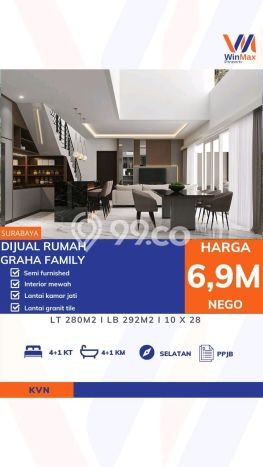 Rumah Luxury Modern Tanpa Renovasi di Graha Surabaya Rumah Luxury Modern Tanpa Renovasi di Graha Surabaya