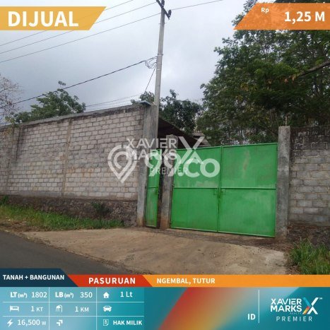 Komersial Dijual di Tutur Pasuruan dengan Luas Bangunan 350m2 Komersial Dijual di Tutur Pasuruan dengan Luas Bangunan 350m2