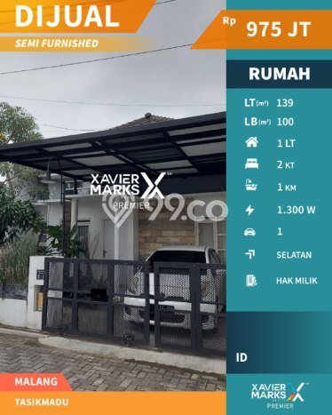 Hunian Cantik Minimalis Lb 100m2 di Lowokwaru, Malang Hunian Cantik Minimalis Lb 100m2 di Lowokwaru, Malang