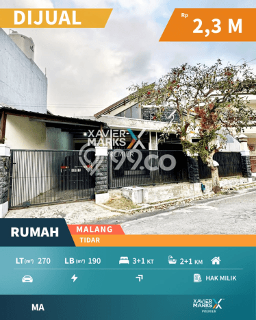 For Sale Hunian Rumah Terawat 3 Kamar di Tidar, Malang For Sale Hunian Rumah Terawat 3 Kamar di Tidar, Malang