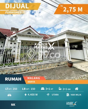 Jual Rumah Luas Elegan Dengan View Eksklusif di Araya, Malang Jual Rumah Luas Elegan Dengan View Eksklusif di Araya, Malang