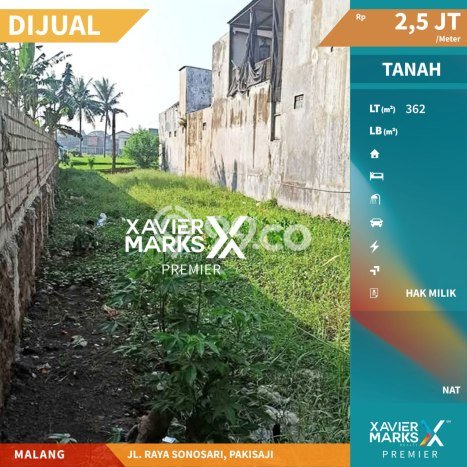 Tanah Dijual Lokasi Pakisaji, Malang Luas 362m2 Legalitas Aman Tanah Dijual Lokasi Pakisaji, Malang Luas 362m2 Legalitas Aman