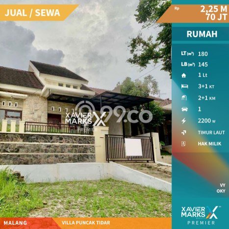 Rumah Minimalis 4 Kamar LT 180m2 di Villa Puncak Tidar Rumah Minimalis 4 Kamar LT 180m2 di Villa Puncak Tidar