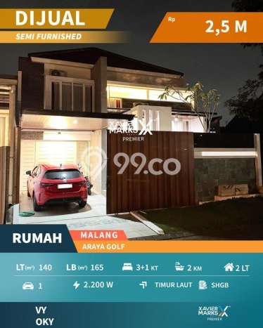 Rumah Modern 4 KT di Araya Malang Semi Furnished Rumah Modern 4 KT di Araya Malang Semi Furnished