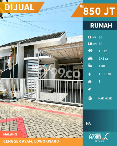 Rumah Strategis Modern Lb 80m2 di Lowokwaru, Malang Rumah Strategis Modern Lb 80m2 di Lowokwaru, Malang