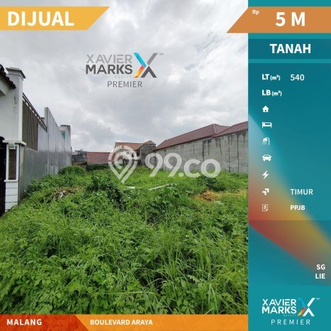 Tanah Dijual Area Strategis di Araya Malang 540m2 Tanah Dijual Area Strategis di Araya Malang 540m2