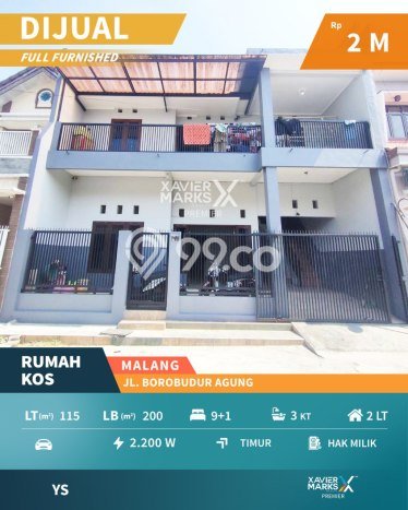 Dijual Kost di Kawasan Lowokwaru, Malang, Spesifikasi 9 KT, 3 KM, 200m2 Dijual Kost di Kawasan Lowokwaru, Malang, Spesifikasi 9 KT, 3 KM, 200m2
