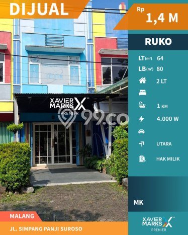Unit Ruko Dijual di Blimbing Malang Luas Bangunan 80m2 Unit Ruko Dijual di Blimbing Malang Luas Bangunan 80m2