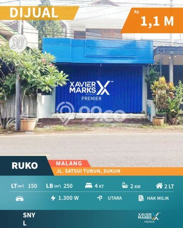 AREA PREMIUM! Ruko Kawasan Sukun, Luas 250m2m², Kawasan Komersial AREA PREMIUM! Ruko Kawasan Sukun, Luas 250m2m², Kawasan Komersial