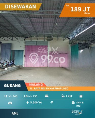 Gudang bagus disewakan di Karangploso Malang dengan LB 255m2 harga sewa terbaik Gudang bagus disewakan di Karangploso Malang dengan LB 255m2 harga sewa terbaik
