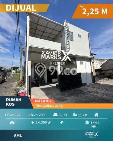 Kost Dijual Lokasi Lowokwaru, Malang, 11 KT, 11 KM, 200m2 Kost Dijual Lokasi Lowokwaru, Malang, 11 KT, 11 KM, 200m2