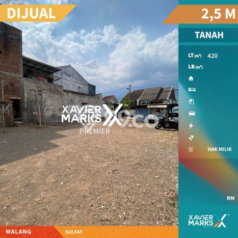 Tanah Komersial Dijual di Blimbing Malang 420m2 Tanah Komersial Dijual di Blimbing Malang 420m2