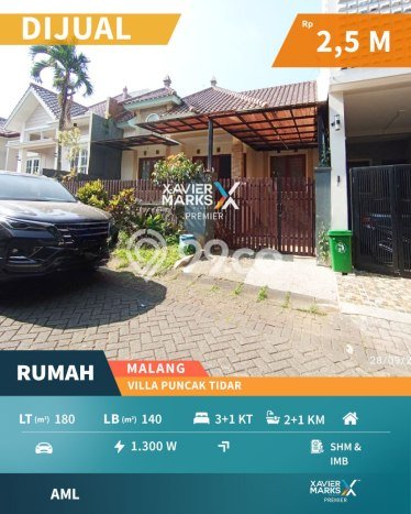 Rumah Modern 3 Kamar LT 180m2 di Villa Puncak Tidar Rumah Modern 3 Kamar LT 180m2 di Villa Puncak Tidar