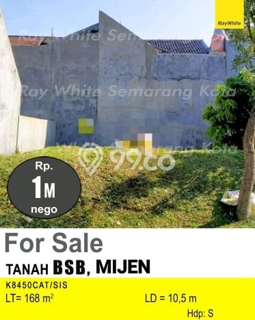 LOKASI STRATEGIS! Tanah di BSB City, Luas 168m², Area Asri, Cocok untuk Investasi LOKASI STRATEGIS! Tanah di BSB City, Luas 168m², Area Asri, Cocok untuk Investasi
