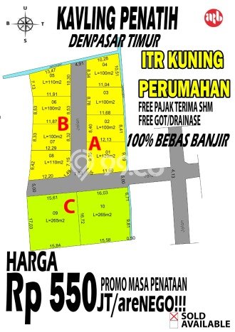 Tanah Kavling untuk Dijual di Denpasar Timur Denpasar 100m2 Tanah Kavling untuk Dijual di Denpasar Timur Denpasar 100m2
