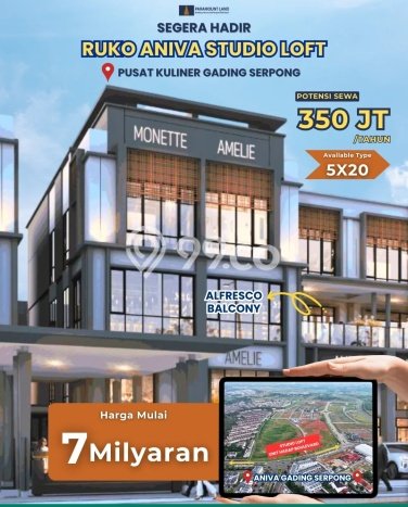 Unit Ruko Dijual di Tangerang LT 80m2 & LB 300m2 Unit Ruko Dijual di Tangerang LT 80m2 & LB 300m2