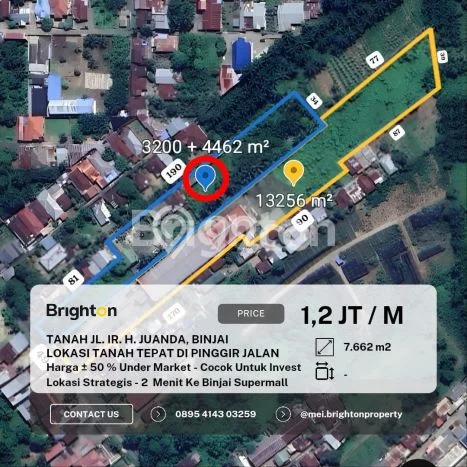 Tanah Komersial Dijual di Binjai Timur Binjai 7662m2 Tanah Komersial Dijual di Binjai Timur Binjai 7662m2