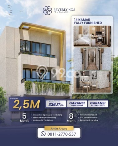 Untuk Dijual Kost di Tembalang, Semarang, 12 KT, 12 KM, Luas 192m2 Untuk Dijual Kost di Tembalang, Semarang, 12 KT, 12 KM, Luas 192m2