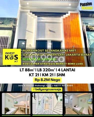 Kost Dijual Lokasi Strategis Gajah Mada Jakarta Pusat 21 Kamar Tidur Kost Dijual Lokasi Strategis Gajah Mada Jakarta Pusat 21 Kamar Tidur